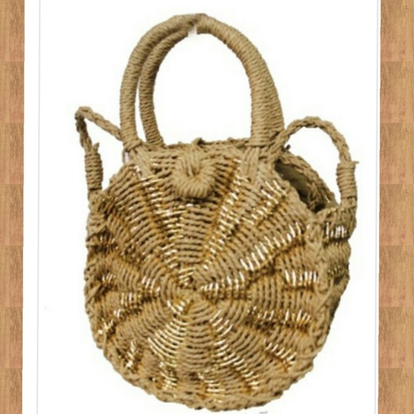 Straw Round Cross Body Bag - Picture 2 of 3